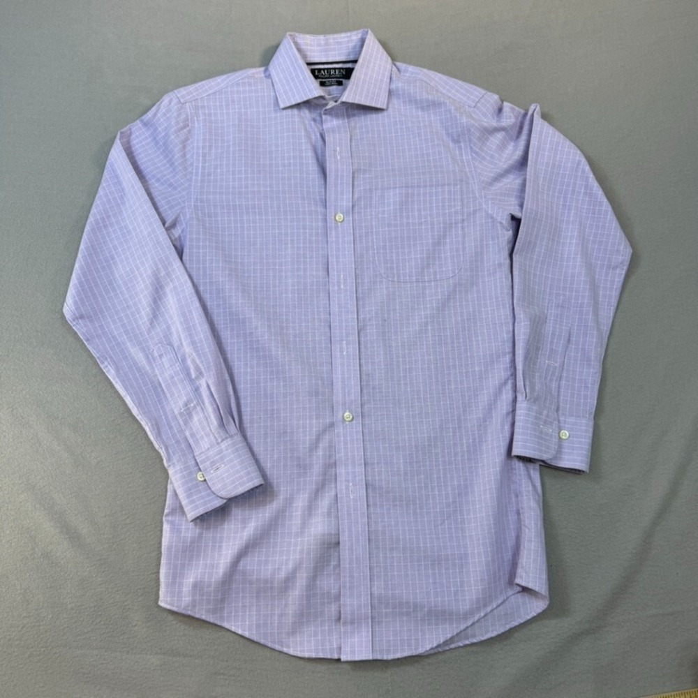 Lauren Ralph Lauren Black Label Shirt 14.5 33 Purple‎ Men's Long Sleeve Slim Fit